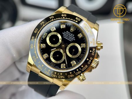 Đồng hồ Rolex Daytona Chronograph Mặt Số Đen Dây Rubber B 40mm Replica