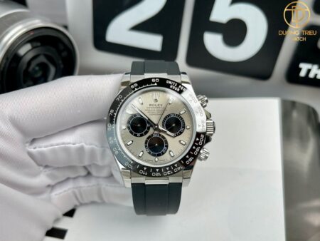 Đồng hồ Rolex Daytona 40mm mặt xám viền đen mạ vàng Gold 18k rep 1 1