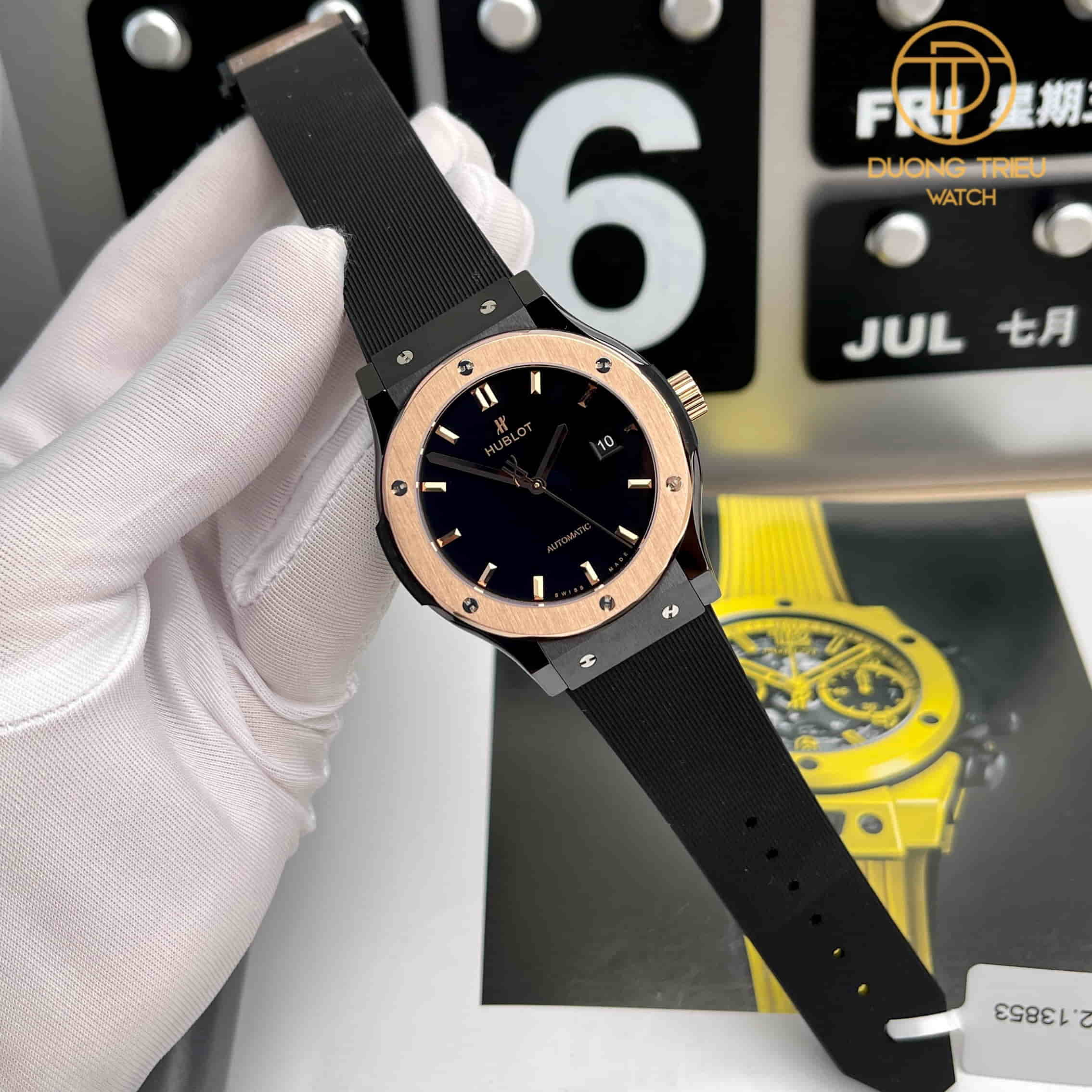 Đồng Hồ HUBLOT Classic Fusion 42mm Ceramic Demi Rose Gold Niềng Vàng nguyên khối 18k 19 Đồng Hồ HUBLOT Classic Fusion 42mm Ceramic Demi Rose Gold Niềng Vàng nguyên khối 18k