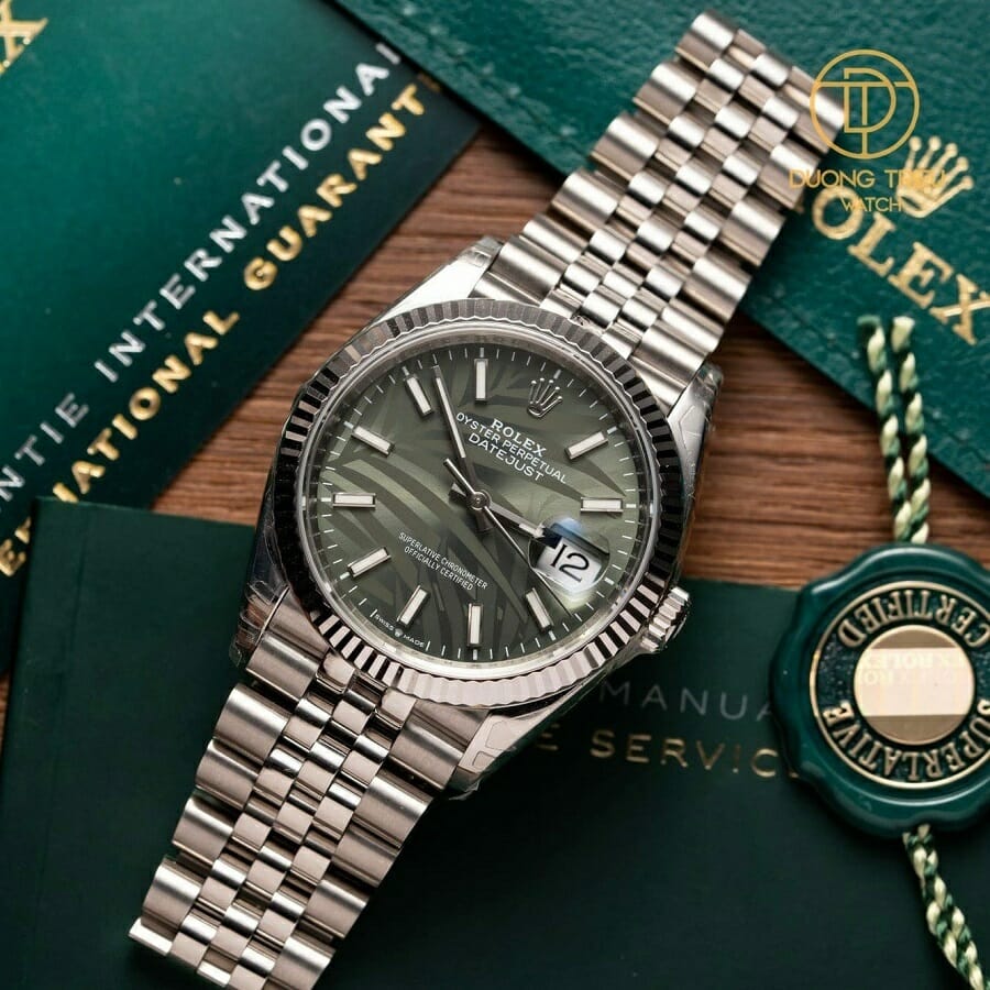 Rolex Datejust 36mm Dial Lá Cọ 126234 rep 11 - ảnh 1