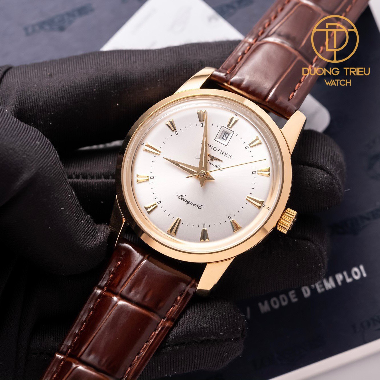 Đồng Hồ Longines Conquest Heritage L1.645.4.52.4 40mm Vỏ mạ vàng 18k Custom Top Quality 1:1 New 2023 7 Đồng Hồ Longines Conquest Heritage L1.645.4.52.4 40mm Vỏ mạ vàng 18k Custom Top Quality 1:1 New 2023