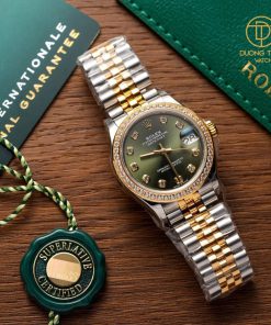 Đồng Hồ Rolex Datejust 31mm 278383 Dial Green Niềng Độ Đá Cao Cấp Custom Top Quality 1:1 New 2023