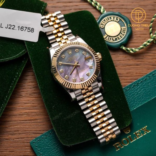 Đồng Hồ Rolex Datejust 31mm 278271 Demi Bọc Vàng 18k Xà Cừ Tím Custom Top Quality 1:1 New 2023