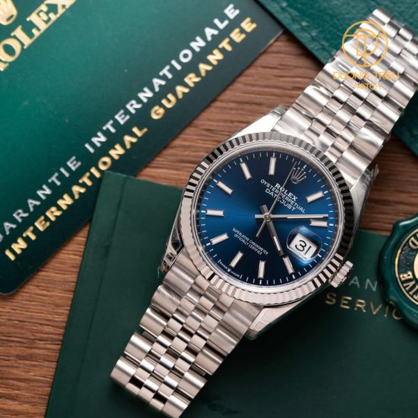 Đồng Hồ Rolex Datejust Dial Xanh Blue Cọc Số Dạ Quang 36mm 126234 Vs Factory Custom Top Quality 1:1 New 2023