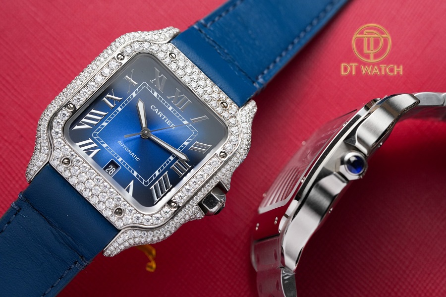 Top 5 đồng hồ Cartier Santos Diamond Rep 1 1 hot, bán chạy - ảnh 1