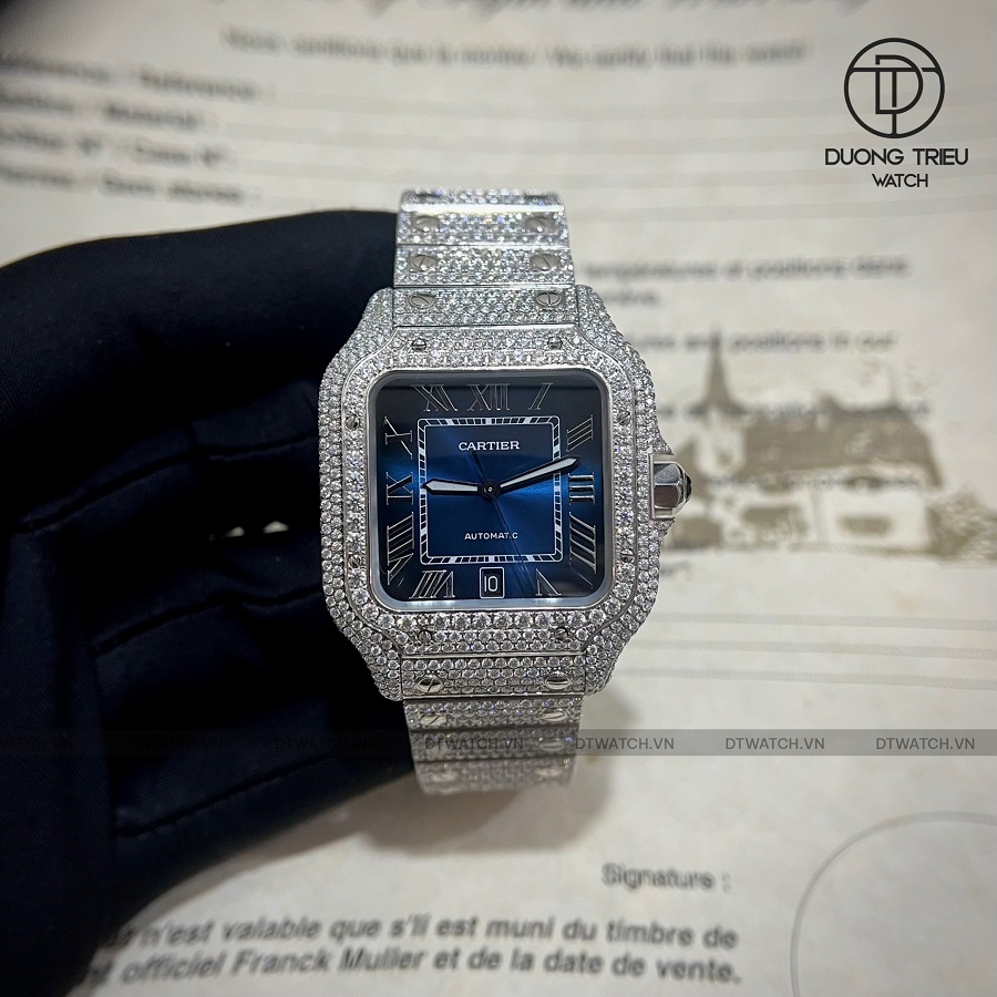 Top 5 đồng hồ Cartier Santos Diamond Rep 1 1 hot, bán chạy - ảnh 4