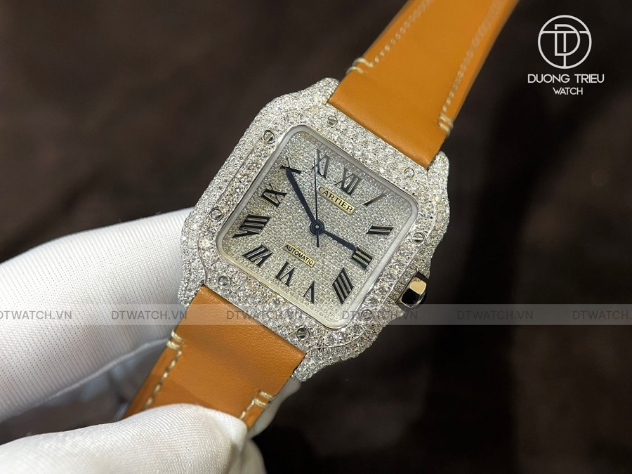 Top 5 đồng hồ Cartier Santos Diamond Rep 1 1 hot, bán chạy - ảnh 5