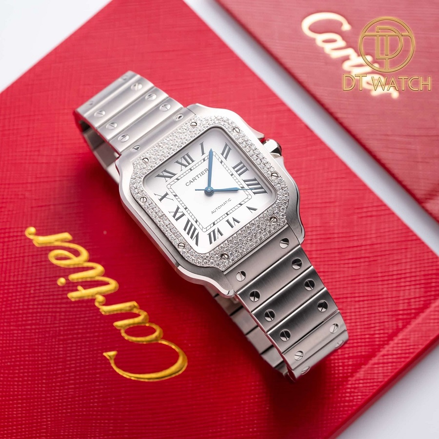 Top 5 đồng hồ Cartier Santos Diamond Rep 1 1 hot, bán chạy - ảnh 6